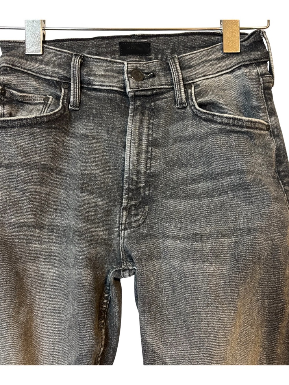 MOTHER Jeans The Mid Rise Rider Skimp  Women's  Size 26 Gray Distressed - Picture 4 of 5
